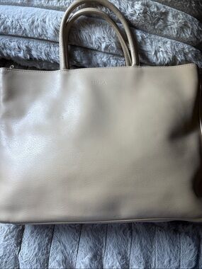 Furla Light Beige Leather Tote